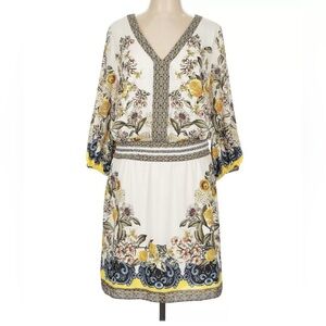 NEW White House Black Market Floral Print Shirt Dress Size Large NWT